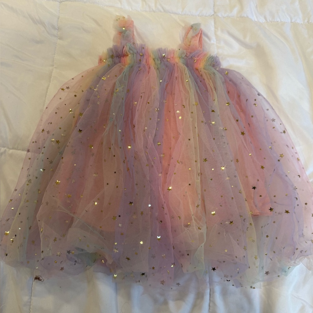 Pink and Purple Starry Tulle Dress
